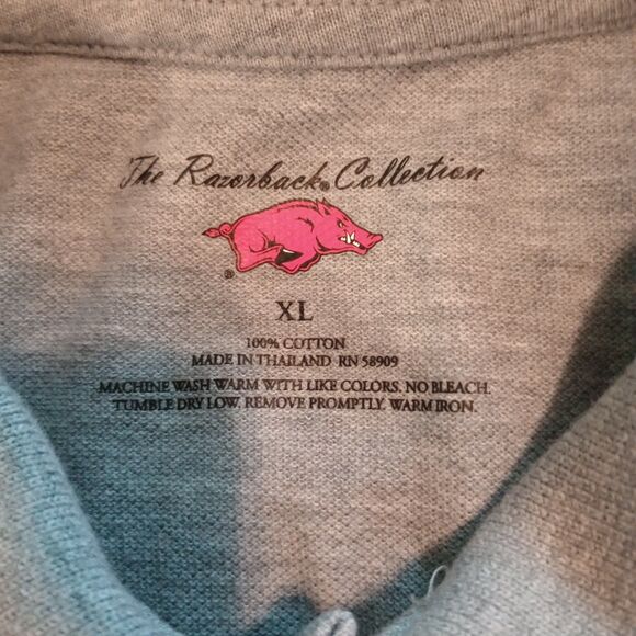 Men's Razorback Collection XL Gray Polo Shirt. 100% Cotton. Embroidery Razorback - Picture 2 of 8
